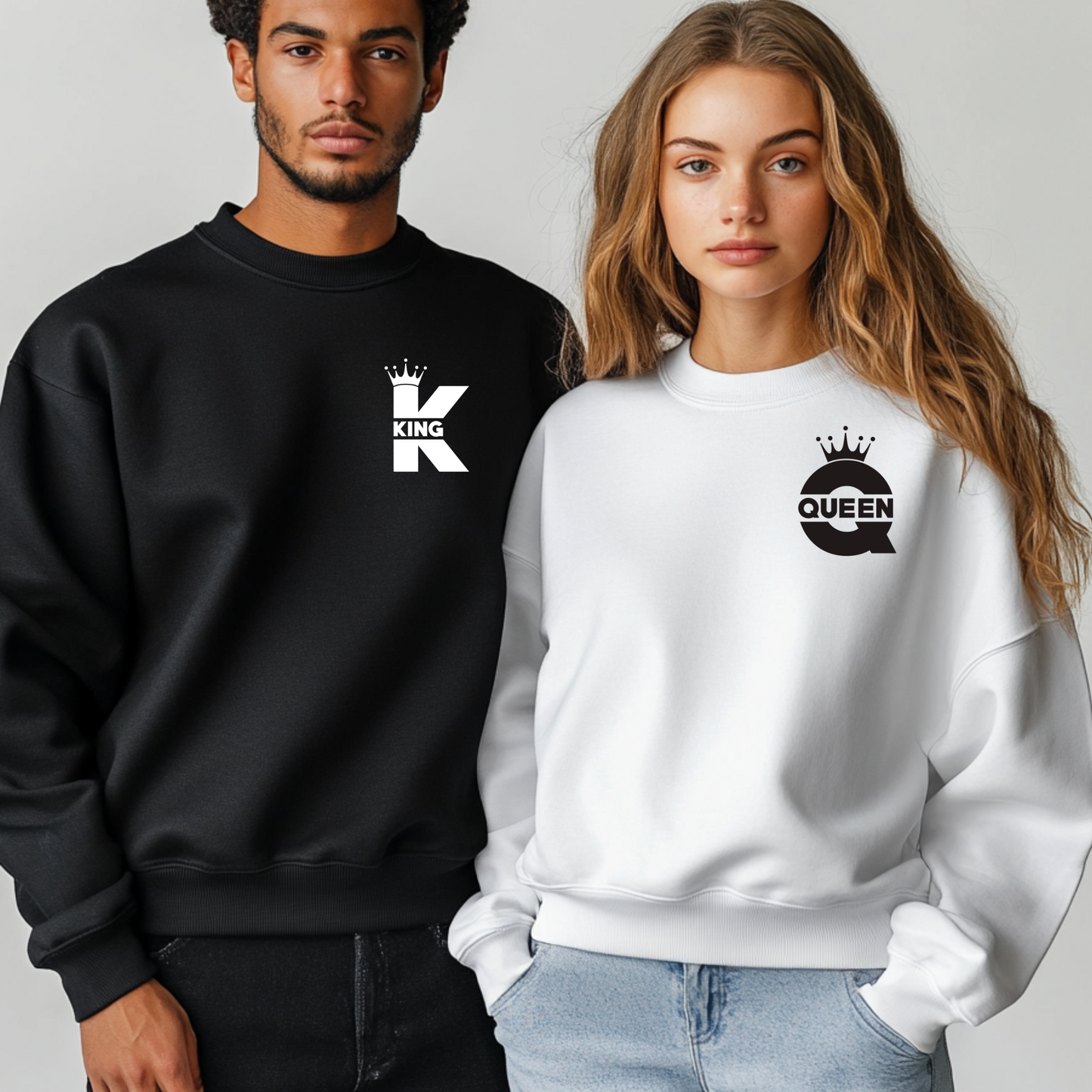 Couples King and Queen Matching T-Shirts - His and Hers