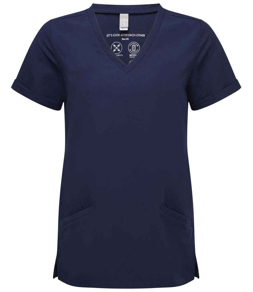 Enhance your workwear with our Beauty Scrub Stretch Tunic, made from breathable four-way stretch fabric. This tunic offers a durable, crease-resistant, and easy-care solution for busy beauty professionals. The modern fit, V neck, and roll-up sleeves with bar tacks add a stylish touch, while back darts provide a flattering silhouette. With two front slanted pockets and side vents, it's perfect for comfort and functionality. Machine washable up to 60°C, this tunic is a must-have for any beauty professional's