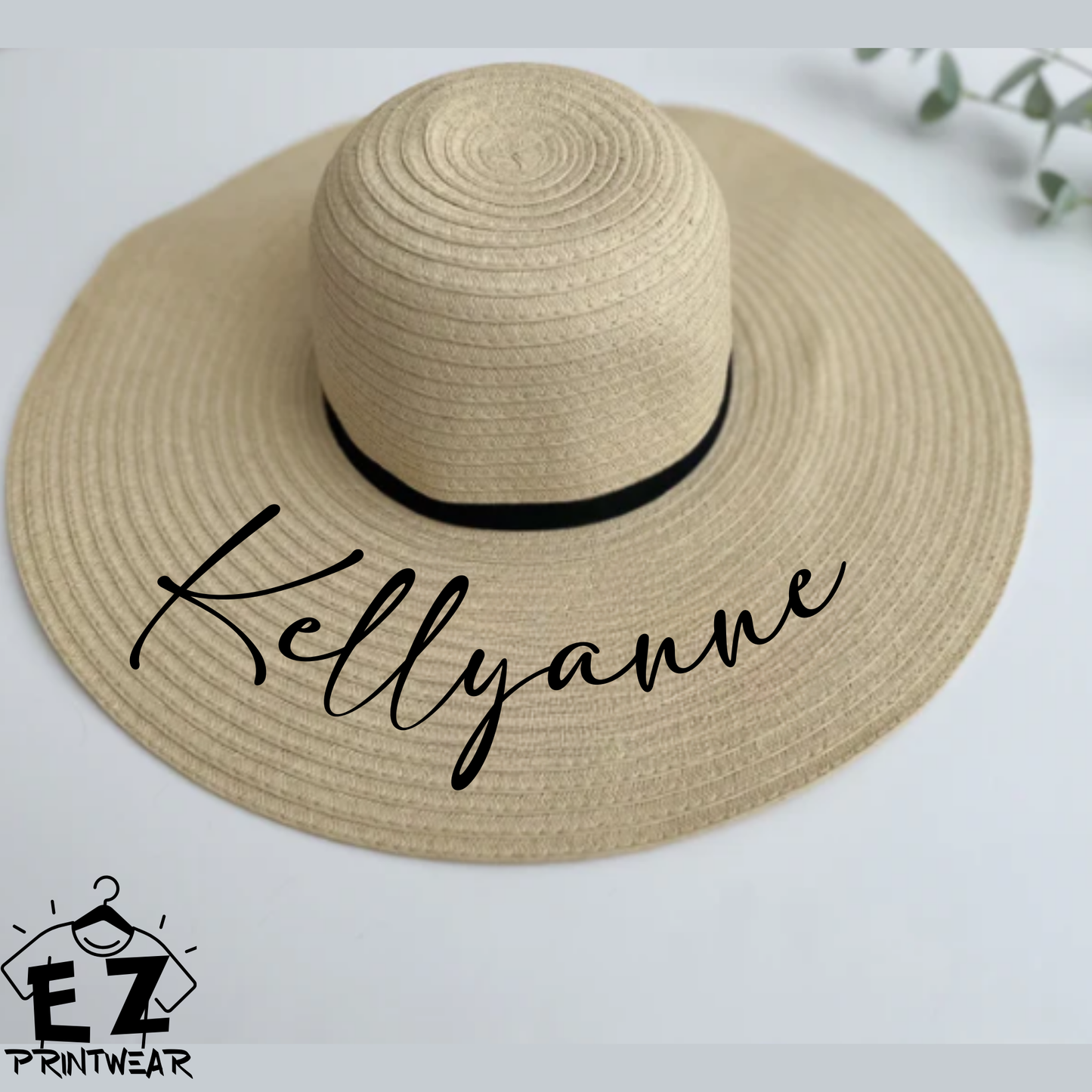 Bride - Bridal Party - Wide Brim Marbella Sun Hat - Honeymoon Hat - Honeymoon gift - Personalised hat