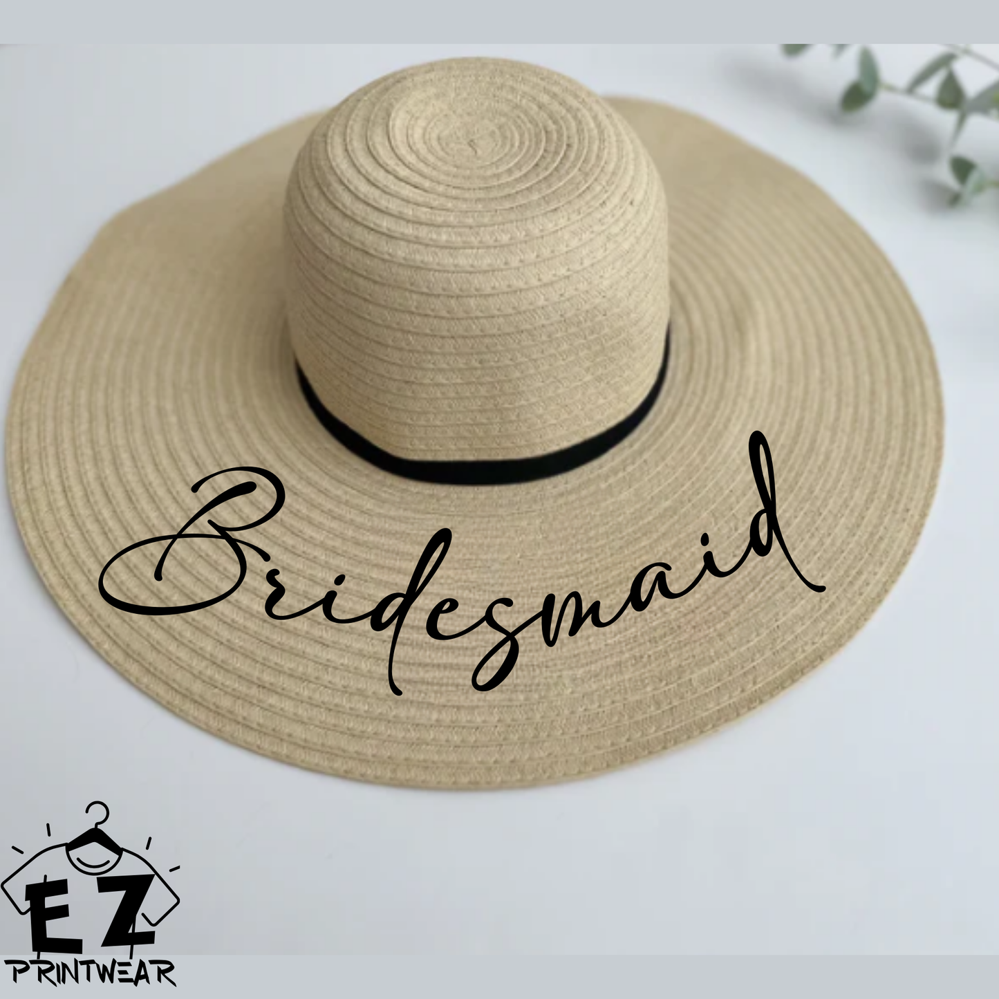 Bride - Bridal Party - Wide Brim Marbella Sun Hat - Honeymoon Hat - Honeymoon gift - Personalised hat
