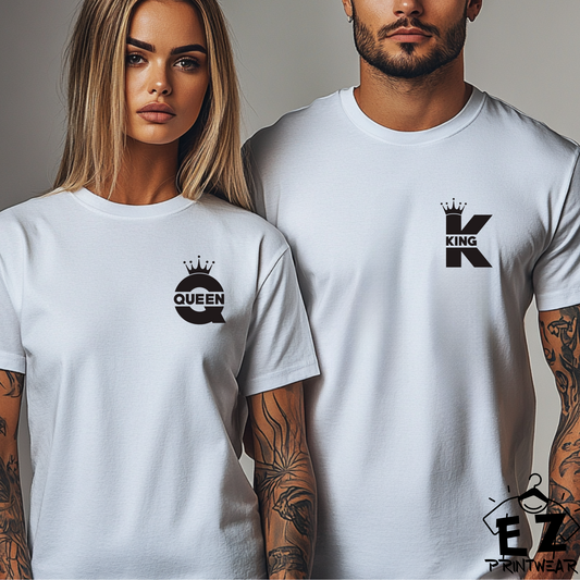 Couples King and Queen Matching T-Shirts - His and Hers