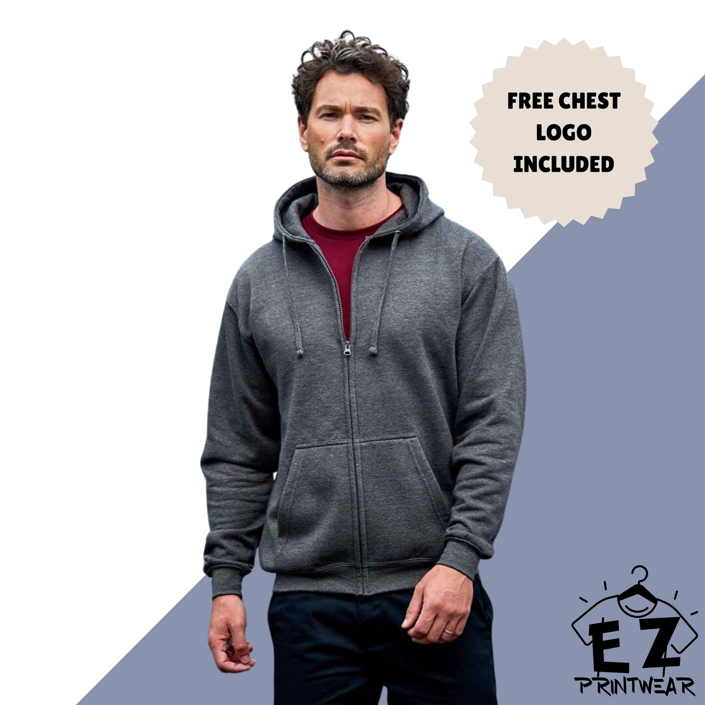 Workwear Pro Zipped Hoodie - Personalised Workwear - Professional Zipped Hoodie - Printed Zipped Hoodie